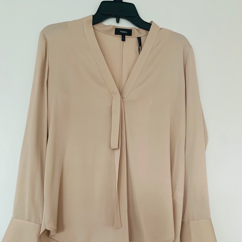 Blush color silk blouse